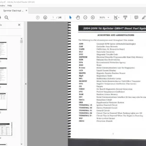 Sprinter 2004-2006 VA OM647 Diesel Fuel System Electrical Manual - PDF
