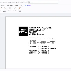 Yamaha 1997 BLASTER YFS200J (3JMN) PARTS MANUAL - PDF