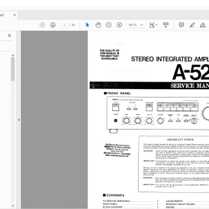 Yamaha A-520 Stereo Integrated Amplifier Service Manual - PDF