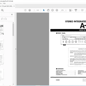 Yamaha A-720 Stereo Integrated Amplifier Service Manual YAMA-00132 - PDF
