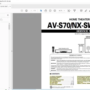 Yamaha AV-S70NX-SW70 Home Theater System Service Manual - PDF
