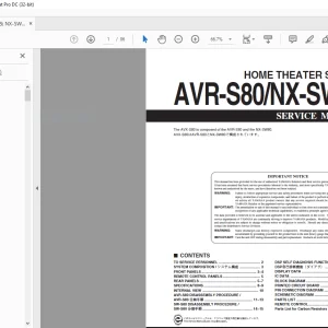 Yamaha AVR-S80/NX-SW80 Home Theater System Service Manual - PDF