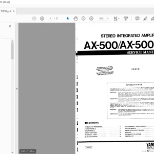 Yamaha AX-500/AX-500U Stereo Integrated Amplifier Service Manual - PDF