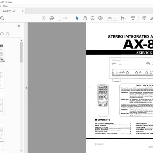Yamaha AX-870 Stereo Integrated Amplifier Service Manual - PDF