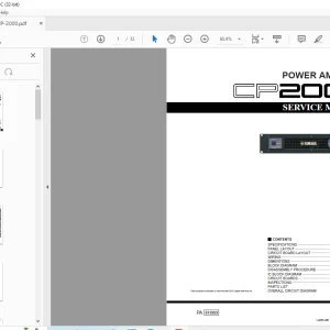 Yamaha CP2000 Power Amplifier Service Manual - PDF DOWNLOAD