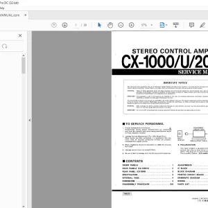 Yamaha CX-1000 CX-U CX-2000 Stereo Control Amplifier Service Manual - PDF