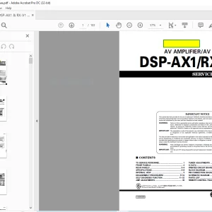 Yamaha DSP-AX1 DSP RX-V1 AV Amplifier Av Receiver Service Manual - PDF