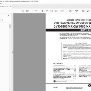 Yamaha DVX-1000 DVD Home Theater Sound System(DVR-1000/NX-SW1000/NX-P1000)Service Manual - PDF