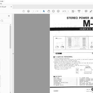Yamaha M-60 Stereo Power Amplifier Service Manual - PDF