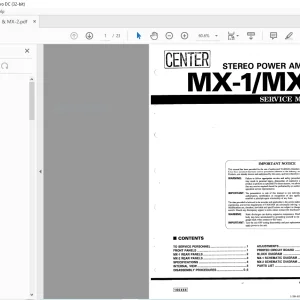 Yamaha MX-1 MX-2 Stereo Power Amplifier Service Manual - PDF