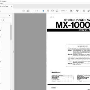 Yamaha MX-1000/U Stereo Power Amplifier Service Manual - PDF