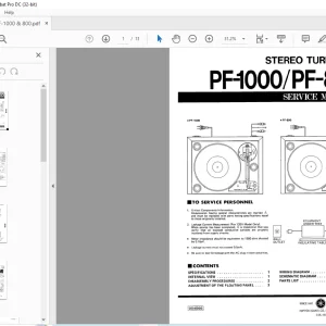 Yamaha PF-1000 PF-800 Stereo Turntable Service Manual - PDF DOWNLOAD