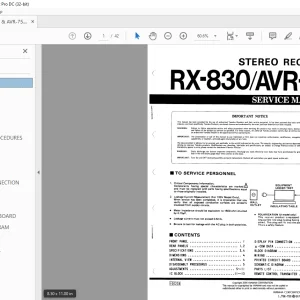 Yamaha RX-830 AVR-75 Stereo Receiver Service Manual - PDF DOWNLOAD