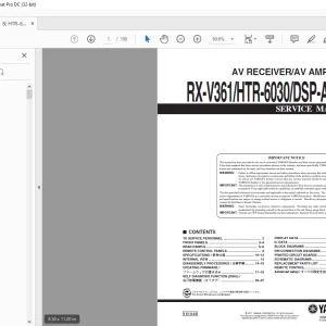 Yamaha RX-V361/HTR-6030/DSP-AX361 AV RECEIVER/AV AMPLIFIER Service Manual - PDF
