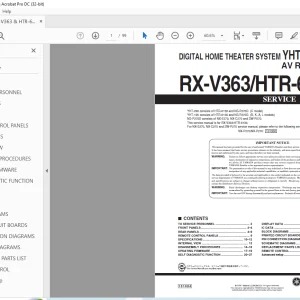 Yamaha RX-V363/HTR-6130 AV RECEIVER DIGITAL HOME THEATER SYSTEM YHT-290/195 Service Manual - PDF