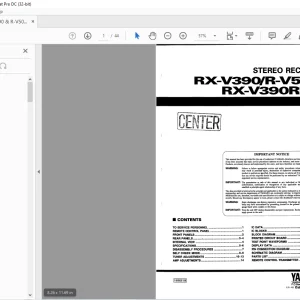 Yamaha RX-V390/R-V501/RX-V390RDS Stereo RECEIVER Service Manual- PDF