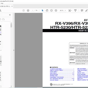 Yamaha RX-V396/RX-V396RDS HTR-5230/HTR-5230RDS AV RECEIVER Service Manual - PDF