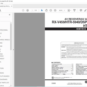 Yamaha RX-V459/HTR-5940/DSP-AX459 HTR-5935 AV RECEIVER/AV AMPLIFIER Service Manual - PDF