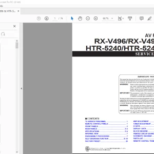 Yamaha RX-V496/RX-V496RDS HTR-5240/HTR-5240RDS AV Receiver Service Manual - PDF
