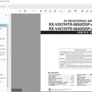 Yamaha RX-V557/HTR-5850/DSP-AX557 RX-V457/HTR-5840/DSP-AX457 AV RECEIVER/AV AMPLIFIER Service Manual - PDF