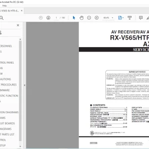 Yamaha RX-V565/HTR-6250/AX-V565 AV RECEIVER/AV AMPLIFIER Service Manual- PDF