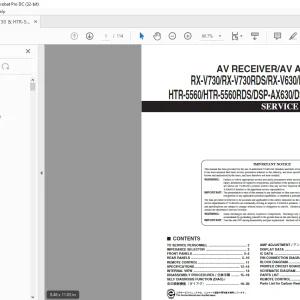 Yamaha RX-V730/RX-V730RDS/RX-V630/RX-V630RDSHTR-5560/HTR-5560RDS/DSP-AX630/DSP-AX630SE AV RECEIVER/AV AMPLIFIER Service Manual - PDF DOWNLOAD