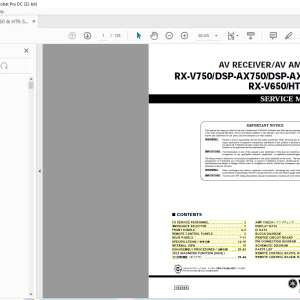 Yamaha RX-V750/DSP-AX750/DSP-AX750SE RX-V650/HTR-5760AV RECEIVER/AV AMPLIFIER Service Manual - PDF