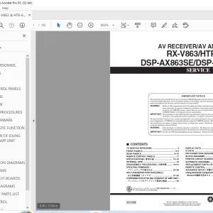 Yamaha RX-V863/HTR-6180/DSP-AX863SE/DSP-AX863 AV RECEIVER/AV AMPLIFIER Service Manual - PDF