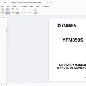 Yamaha YFM350S 5YT-28107-70 ASSEMBLY MANUAL - PDF