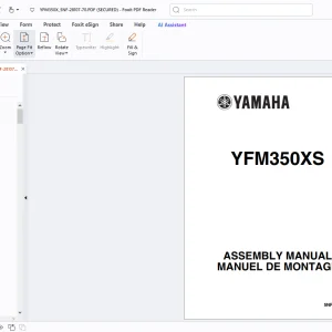 Yamaha YFM350XS 5NF-28107-70 ASSEMBLY MANUAL - PDF