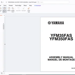 Yamaha YFM35FAS YFM350FAS 5UH-F8107-70 ASSEMBLY MANUAL - PDF