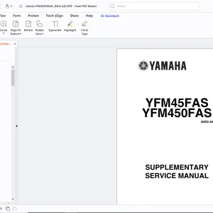 Yamaha YFM45FAS YFM450FAS 5ND2-AE2 SUPPLEMENTARY SERVICE MANUAL- PDF