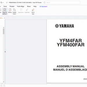 Yamaha YFM4FAR YFM400FAR 5TE-F8107-70 ASSEMBLY MANUAL- PDF