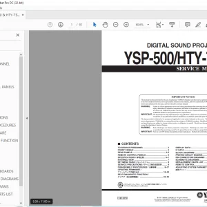 Yamaha YSP-500/HTY-750 Digital Sound Projector Service Manual - PDF