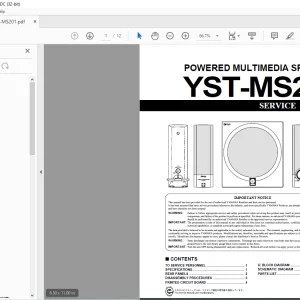 Yamaha YST-MS201 POWERED MULTIMEDIA SPEAKERS Service Manual - PDF
