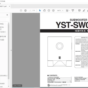 Yamaha YST-SW011 SUBWOOFER SYSTEM Service Manual - PDF DOWNLOAD