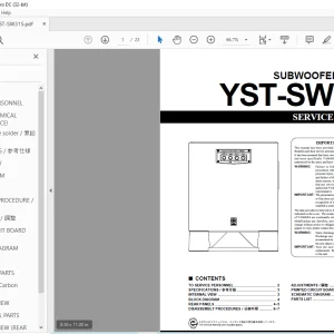 Yamaha YST-SW315 SUBWOOFER SYSTEM Service Manual - PDF DOWNLOAD