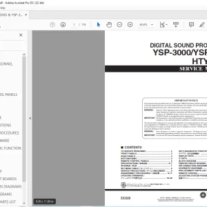 Yamaha YSP-3000/YSP-30D/HTY-7030 Digital Sound Projector Service Manual - PDF