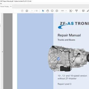 ZF-AS TRONIC 10-, 12- & 16-speed without ZF-Intarder Trucks & Buses Repair Manual PDF