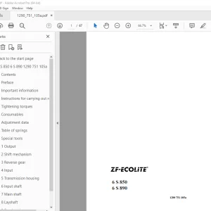 ZF-ECOLITE 6S 850 6S 890 Repair Manual 1290 751 105a - PDF DOWNLOAD