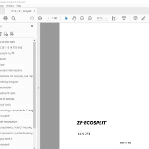 ZF-ECOSPLIT 16 S 251 Repair Manual 1316 751 102 - PDF DOWNLOAD