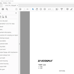 ZF-ECOSPLIT NMV 221 Repair Manual 1315 751 102a PDF