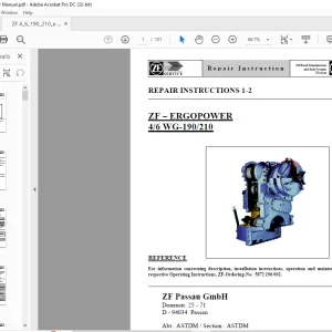 ZF ERGOPOWER 4/6 WG-190/210 REPAIR INSTRUCTION MANUAL PDF