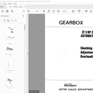 ZF Gearbox 3 HP 22 AUTOMATIC Checking Adjustement Overhauling Manual PDF