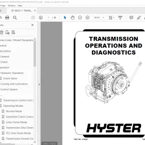 ZF Hyster ERGOPOWER (WG211) Transmission Operation & Diagnostics Manual PDF