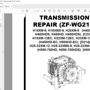 ZF Hyster WG211 Transmission Repair Manual PN 4121138 PDF