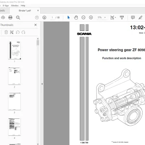 ZF SCANIA 8098 Power Steering Gear Function & work description Manual PDF