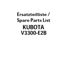 Kubota V3300-E2B Diesel Engine Parts Manual – PDF Download