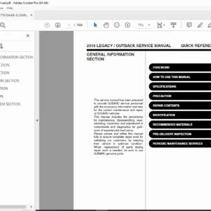 2019 Subaru Legacy Outback Service Manual PDF