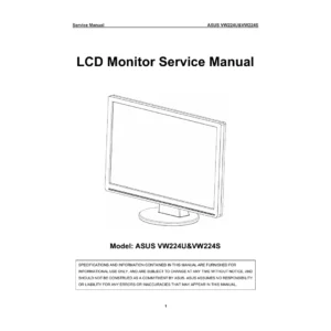 ASUS VW224U & VW224S LCD Monitor Service Manual – PDF Download
